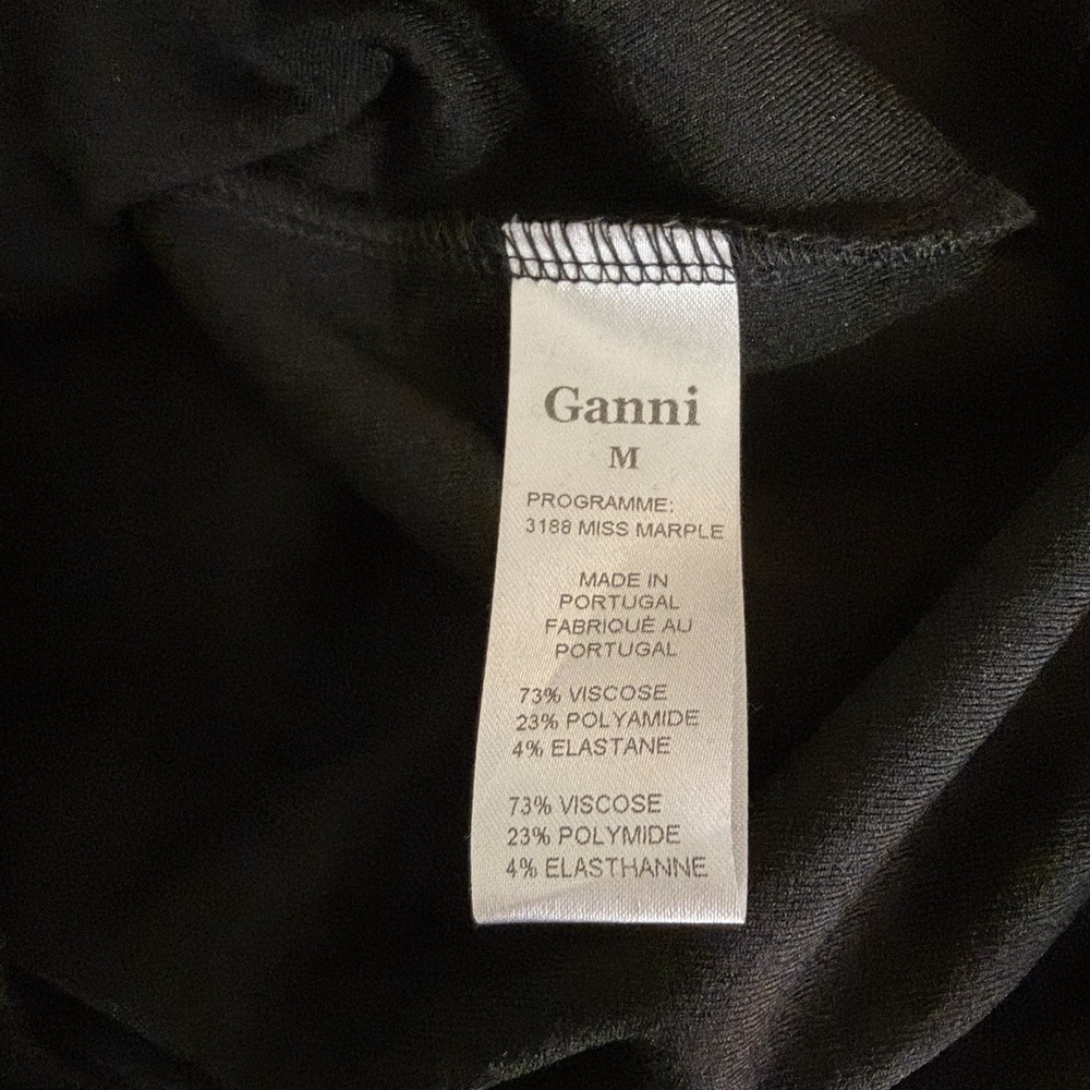 Ganni Miss Marple Peplum Dress Size Medium Black Capsule Staple Classic‎ Classy - Picture 9 of 13
